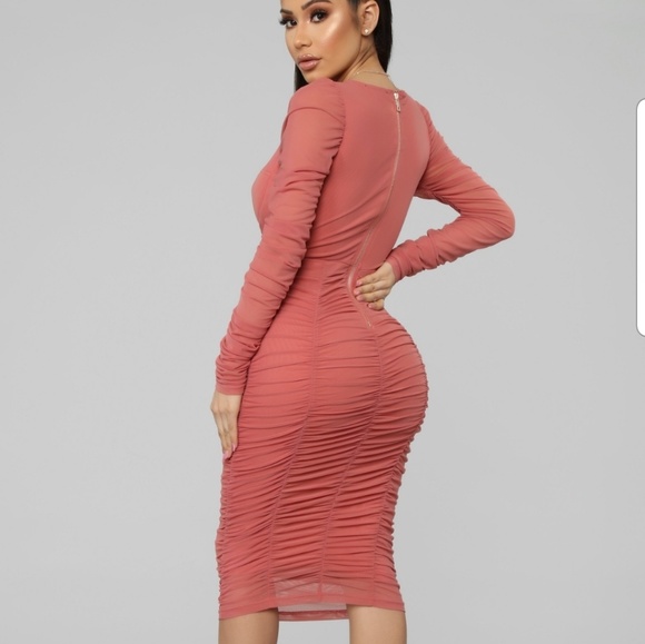 Fashion Nova Dresses & Skirts - fashion nova don' t get sassy mesh midi marsala